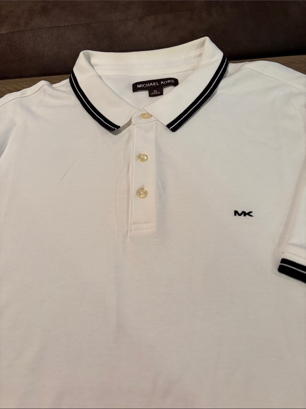 Michael Kors White Polo with Black Trim